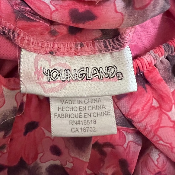 LITTLE GIRLS 2 PCS OUTFIT SET: FLOWERY DRESS WITH BROWN LEGGINGS - Picture 6 of 7